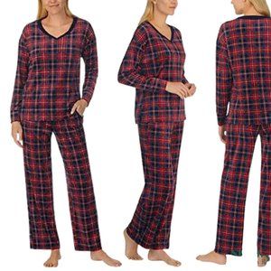 NWOT Nautica Women 2-Piece Lightweight Fleece Pajama Sleepwear Set L $70 5B523